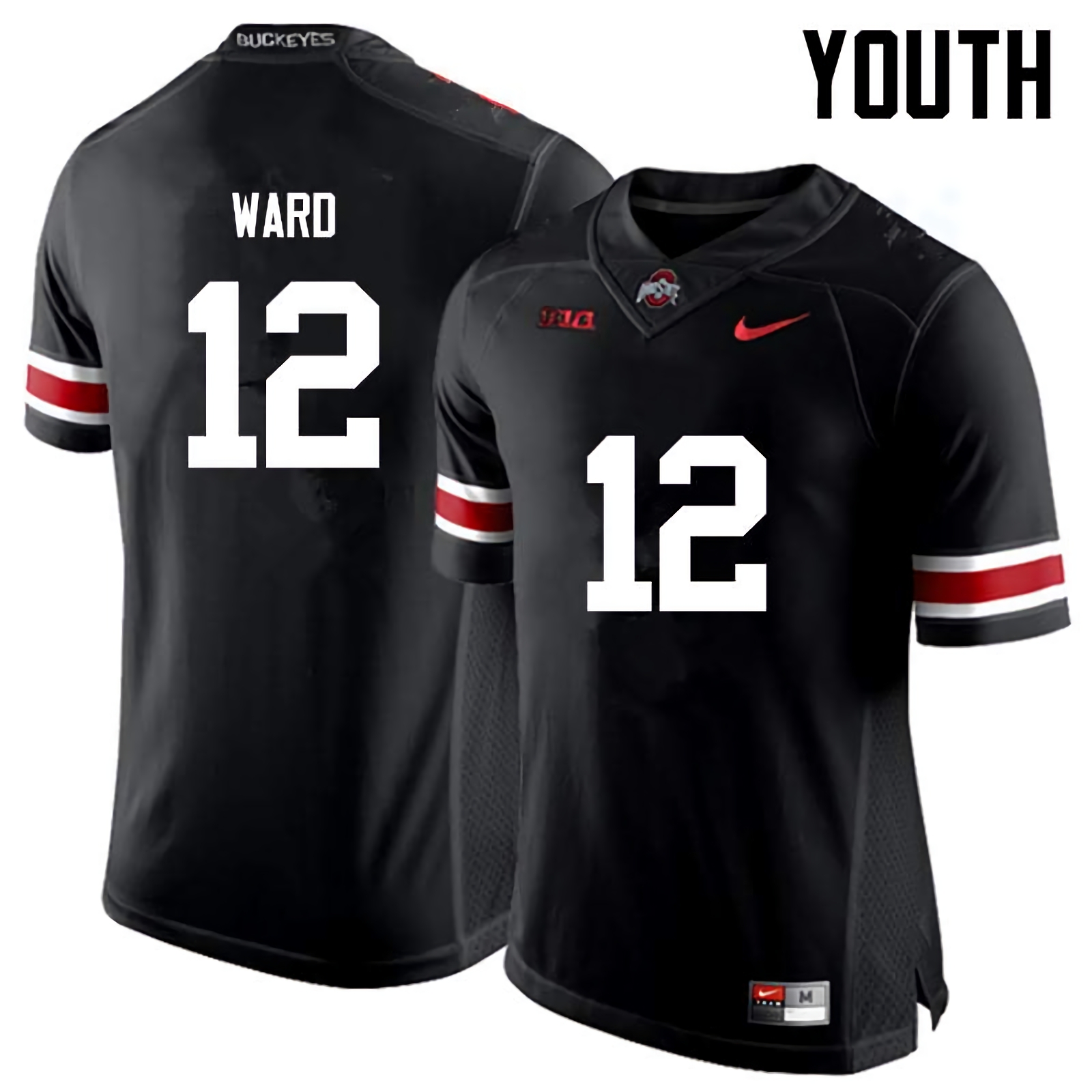 Denzel Ward Ohio State Buckeyes Youth NCAA #12 Nike Black College Stitched Football Jersey AAB0656JI